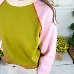 Chameleon Green Colorblock Sweater THML