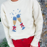 Champagne Clink Cream Sweater 
