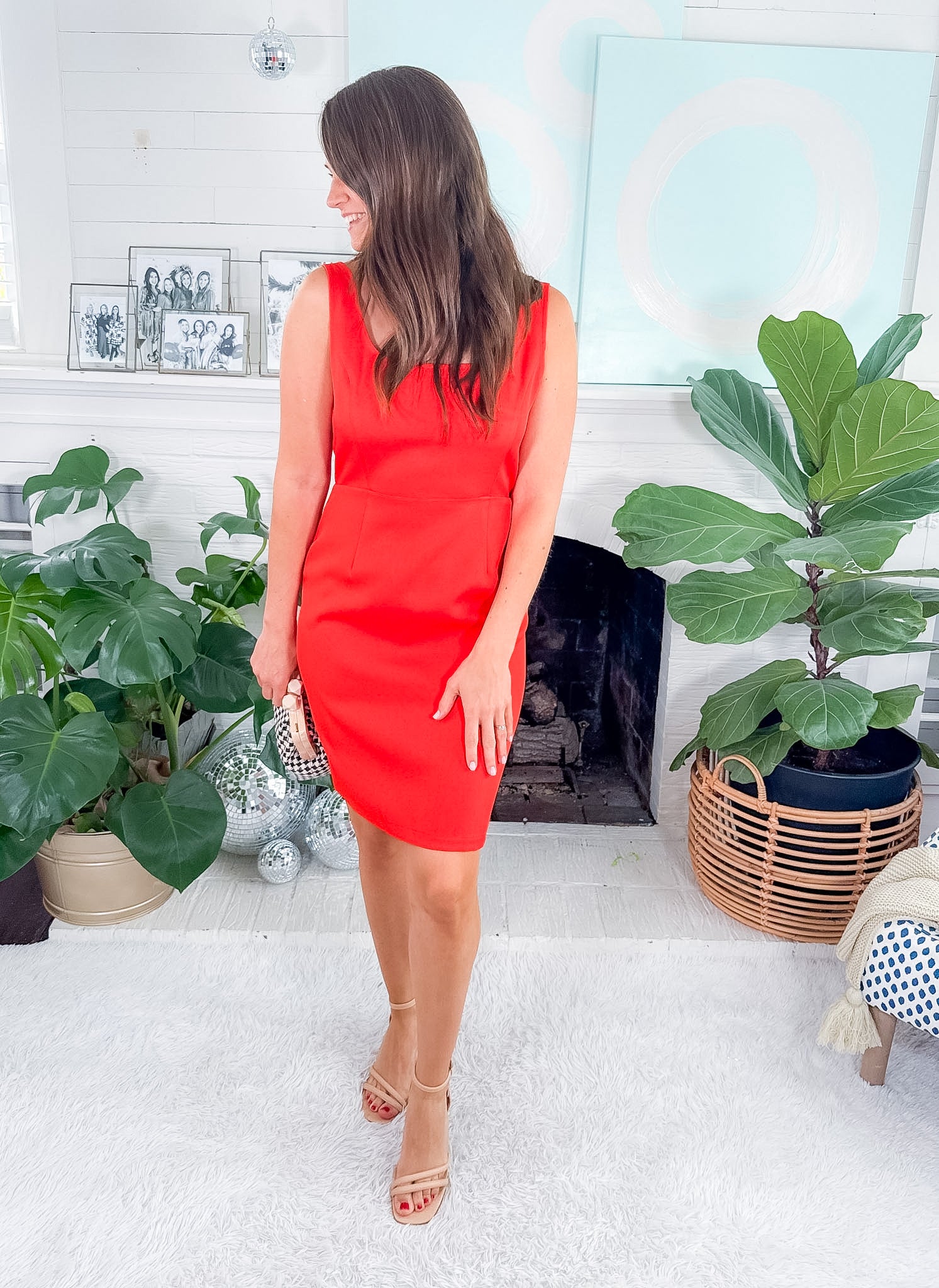 Charleston Coral Mini Dress Molly Bracken