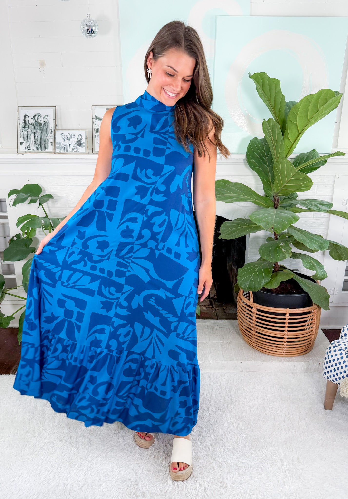 Charlie Blue Turquoise Maxi Dress Briton Court