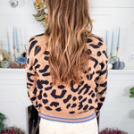 Charlie Cheetah Blue Trim Sweater THML 