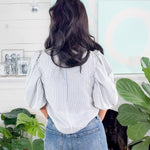 Charlie Mae Blue Striped Top Entro