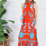 Charlie Strawberry Waves Maxi Dress Briton Court