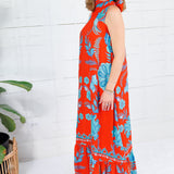 Charlie Strawberry Waves Maxi Dress Briton Court