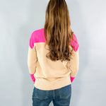 Charlie Taupe + Pink Mock Neck Sweater Pinch