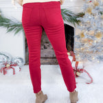 Charlize High Rise Cigarette Leg Red Jeans KUT