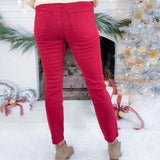 Charlize High Rise Cigarette Leg Red Jeans KUT