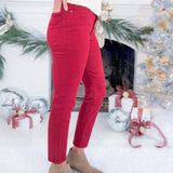 Charlize High Rise Cigarette Leg Red Jeans KUT