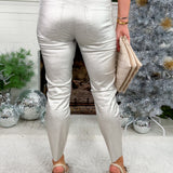 Charlize Silver High Rise Cigarette Raw Hem Jean KUT 