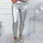 Charlize Silver High Rise Cigarette Raw Hem Jean KUT