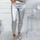 Charlize Silver High Rise Cigarette Raw Hem Jean KUT