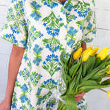 Charlotte Cream + Bluebell Mini Dress Entro