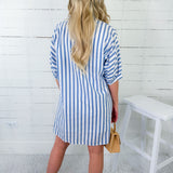 Charlotte Sky Ten Stripes Mini Dress Adrienne