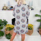 Charlotte Tiger Navy Gaze Mini Dress Adrienne