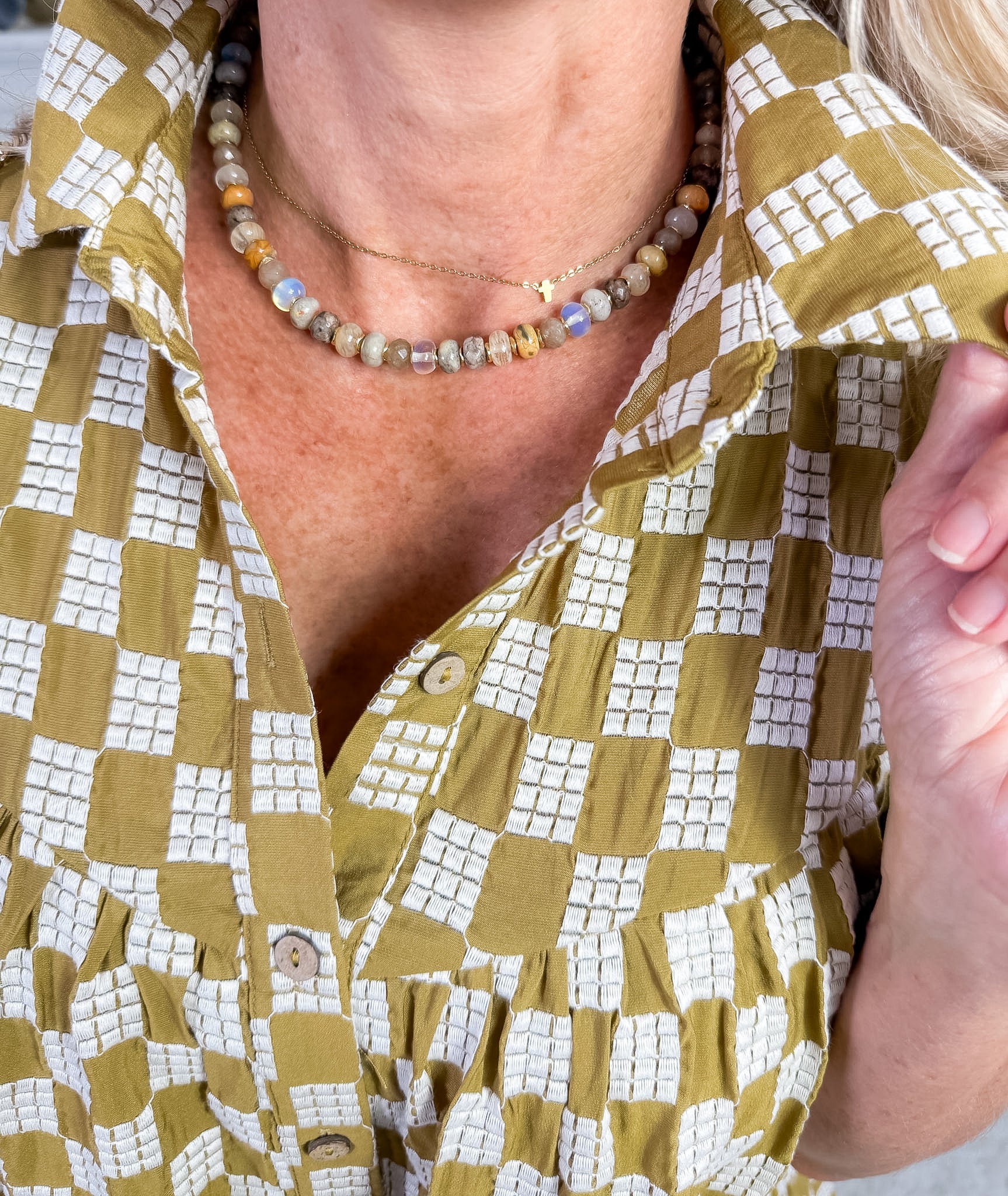 Chartreuse Weave Button Down Mini Dress Meet Me in Santorini