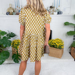 Chartreuse Weave Button Down Mini Dress Meet Me in Santorini
