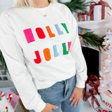 Chenille Holly Jolly Graphic Long Sleeve Top