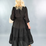 Chip Black Checker Maxi Dress Meet Me in Santorini