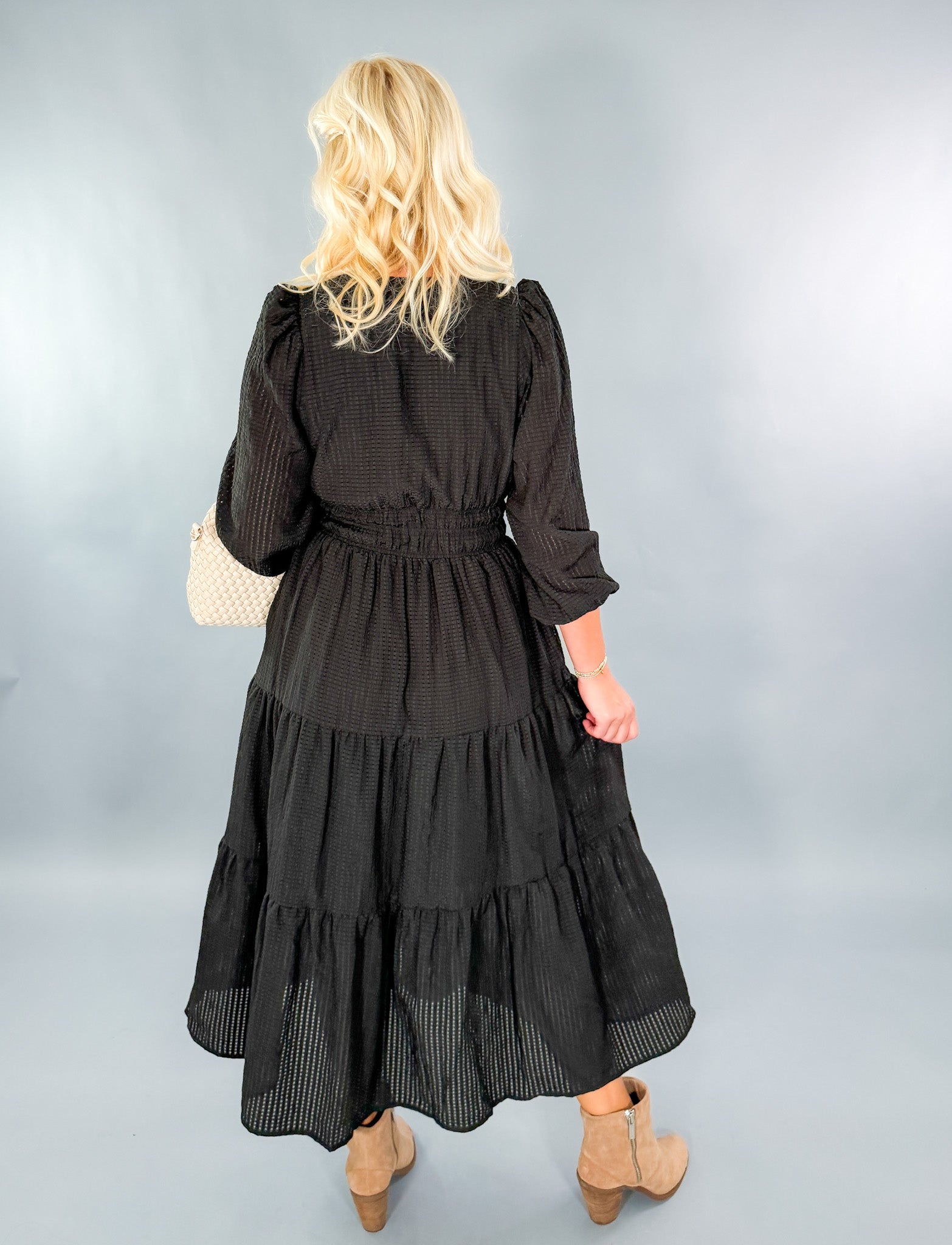 Chip Black Checker Maxi Dress Meet Me in Santorini