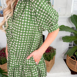 Chloe Green Dotted Cube Mini Dress Entro