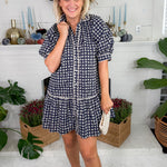Chloe Navy Dotted Cube Mini Dress Entro