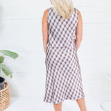 Chloe Lavender Check Silky Column Dress Lucy Paris