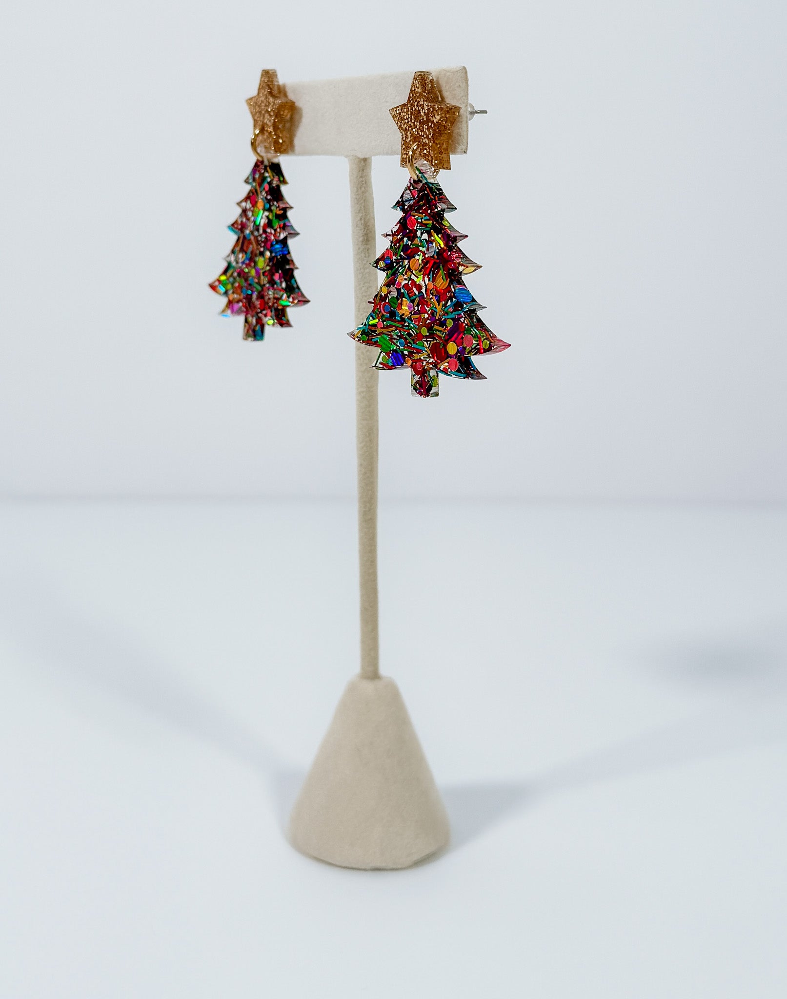 Christmas Tree Tinsel Earrings