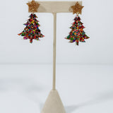 Christmas Tree Tinsel Earrings