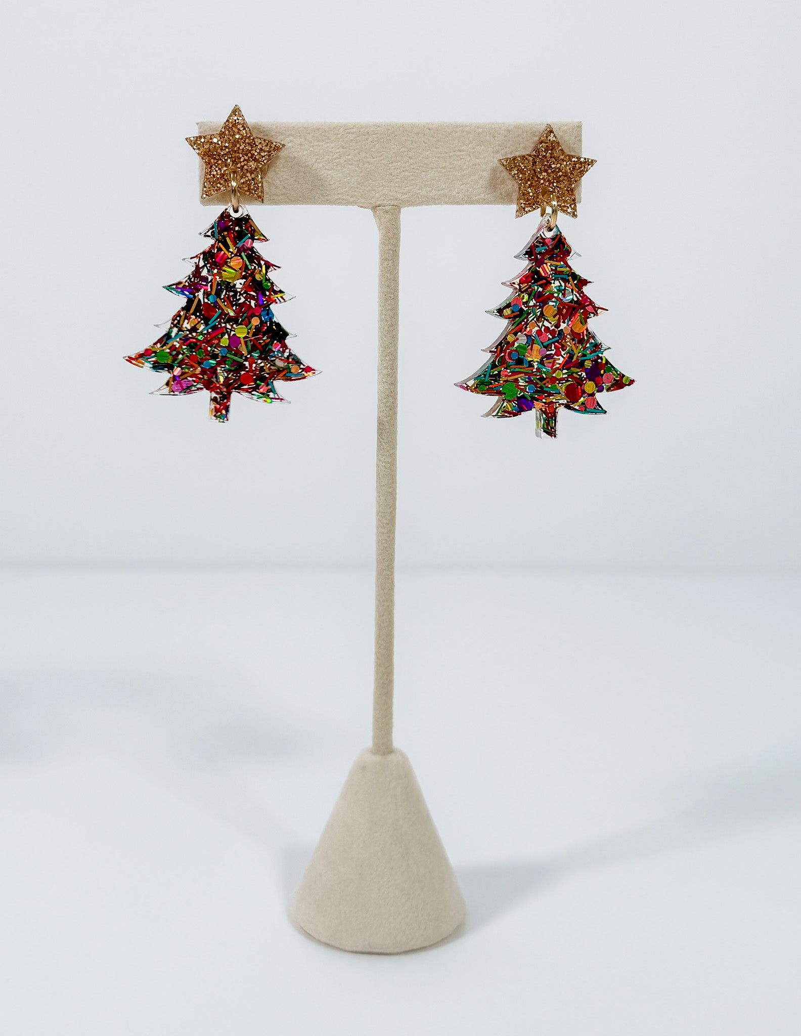 Christmas Tree Tinsel Earrings