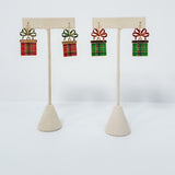 Christmas Giftbox with Glitter Bow Earrings