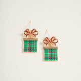 Christmas Giftbox with Glitter Bow Earrings