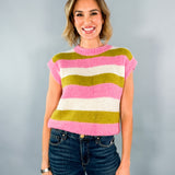 Cisse Rose Striped Sweater Frnch