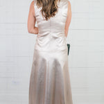 Claire Metallic Denim Maxi Dress Elizabeth James