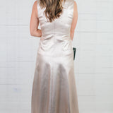 Claire Metallic Denim Maxi Dress Elizabeth James