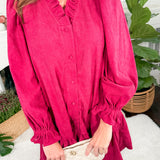Claire Raspberry Ribbed Mini Dress