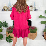 Claire Raspberry Ribbed Mini Dress