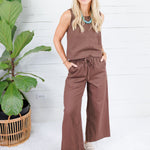 Claire Chocolate Denim Scoop Tank Karlie