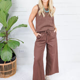 Claire Chocolate Denim Scoop Tank Karlie