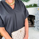 Clancy Black Pop Over Dress Entro