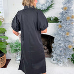 Clancy Black Pop Over Dress Entro