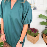 Clancy Hunter Green Pop Over Dress Entro