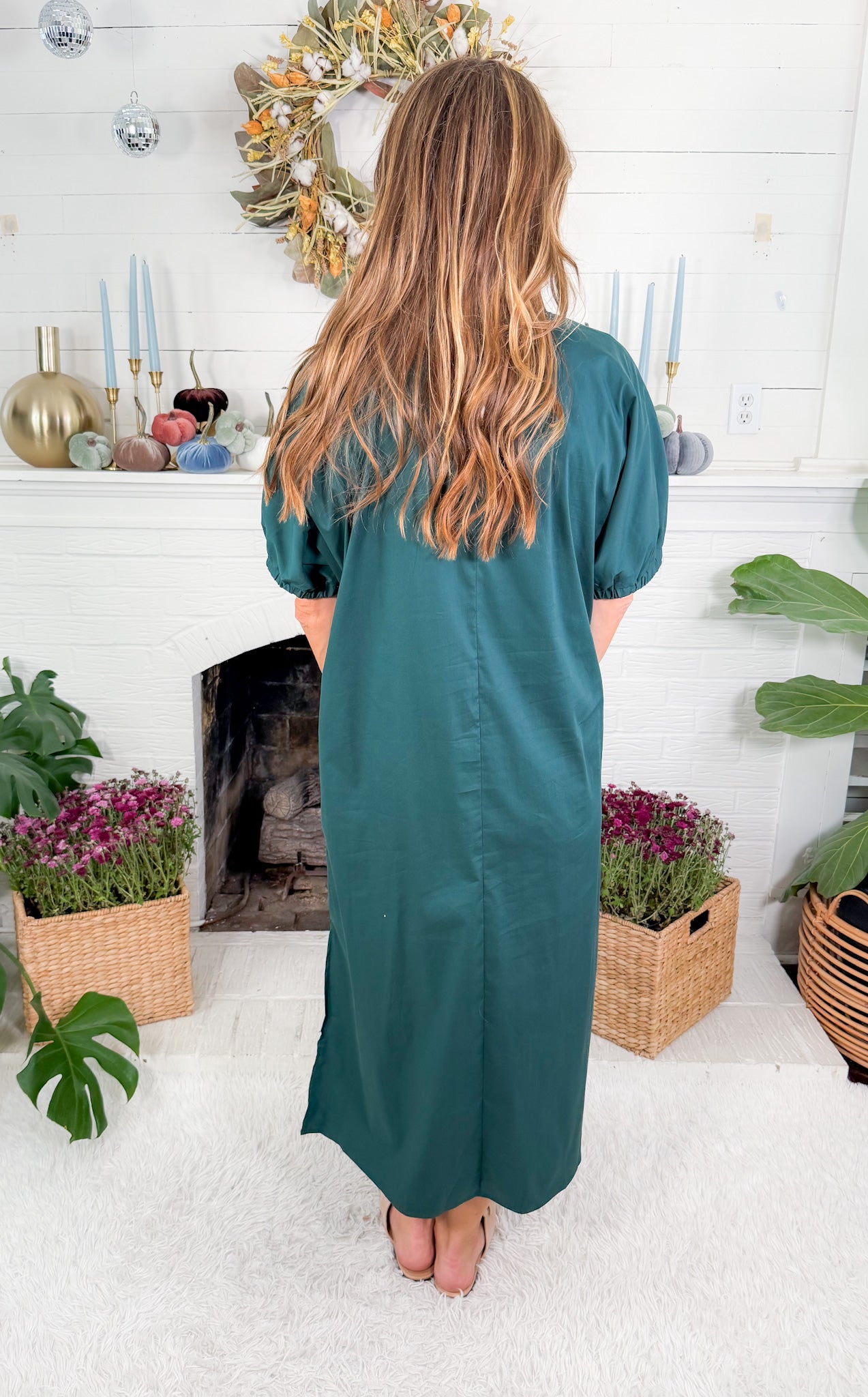 Clancy Hunter Green Pop Over Dress Entro