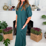 Clancy Hunter Green Pop Over Dress Entro