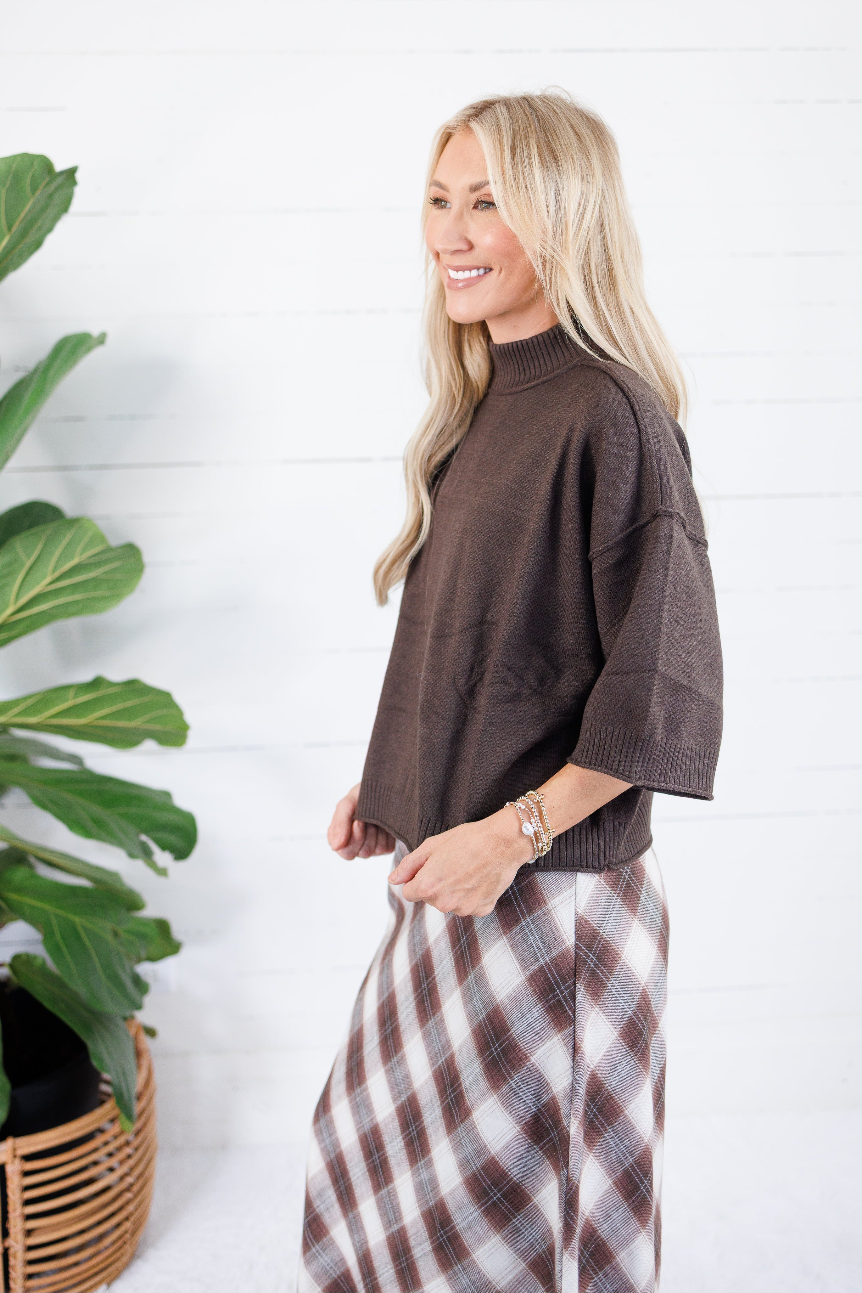 Clancy Brown Mock Neck Sweater Glam