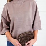 Clancy Mocha Mock Neck Sweater Glam