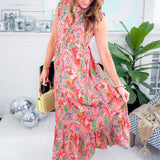 Clara Pink Safari Maxi Dress Briton Court