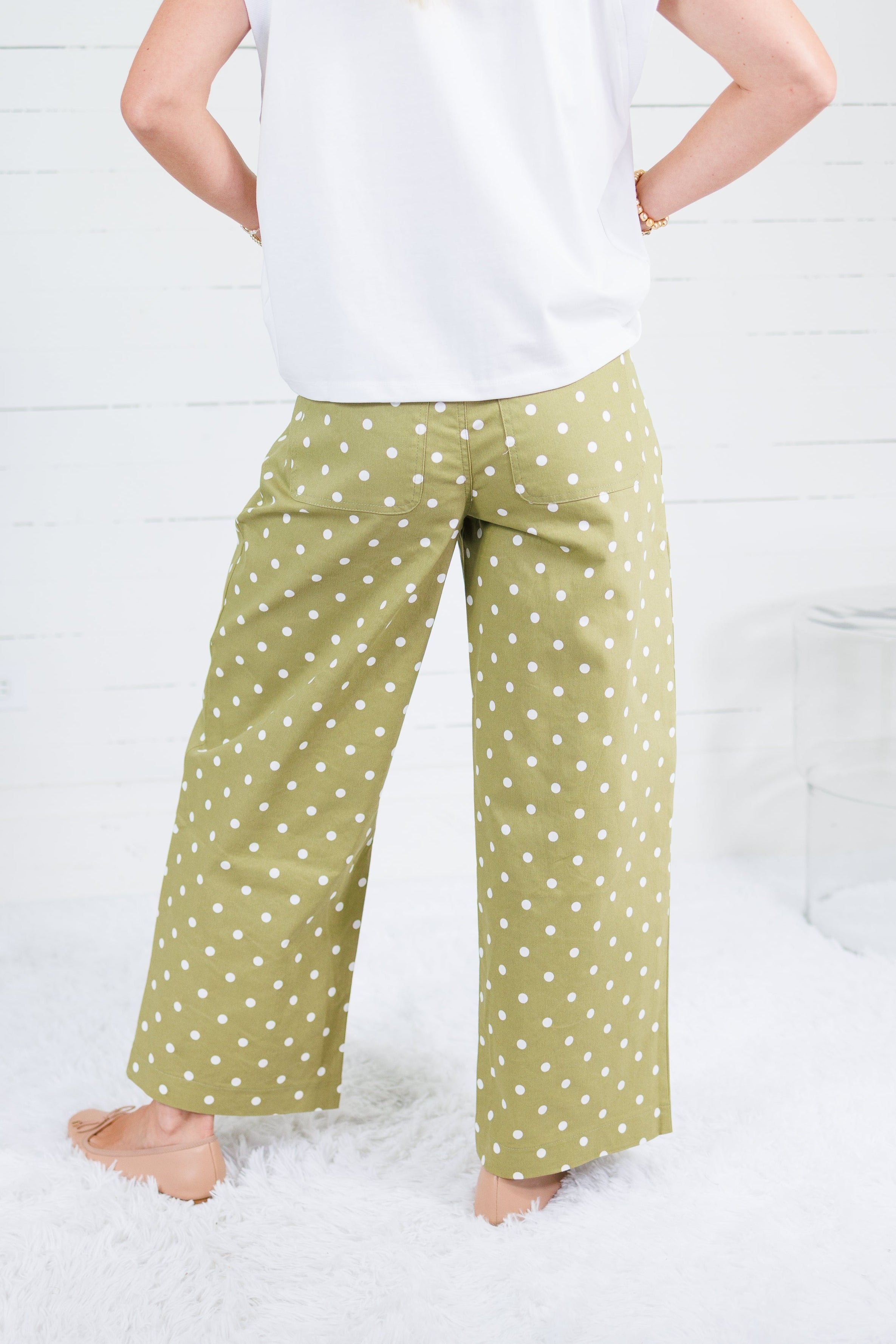 Clarence Olive Dottie Pants Glam