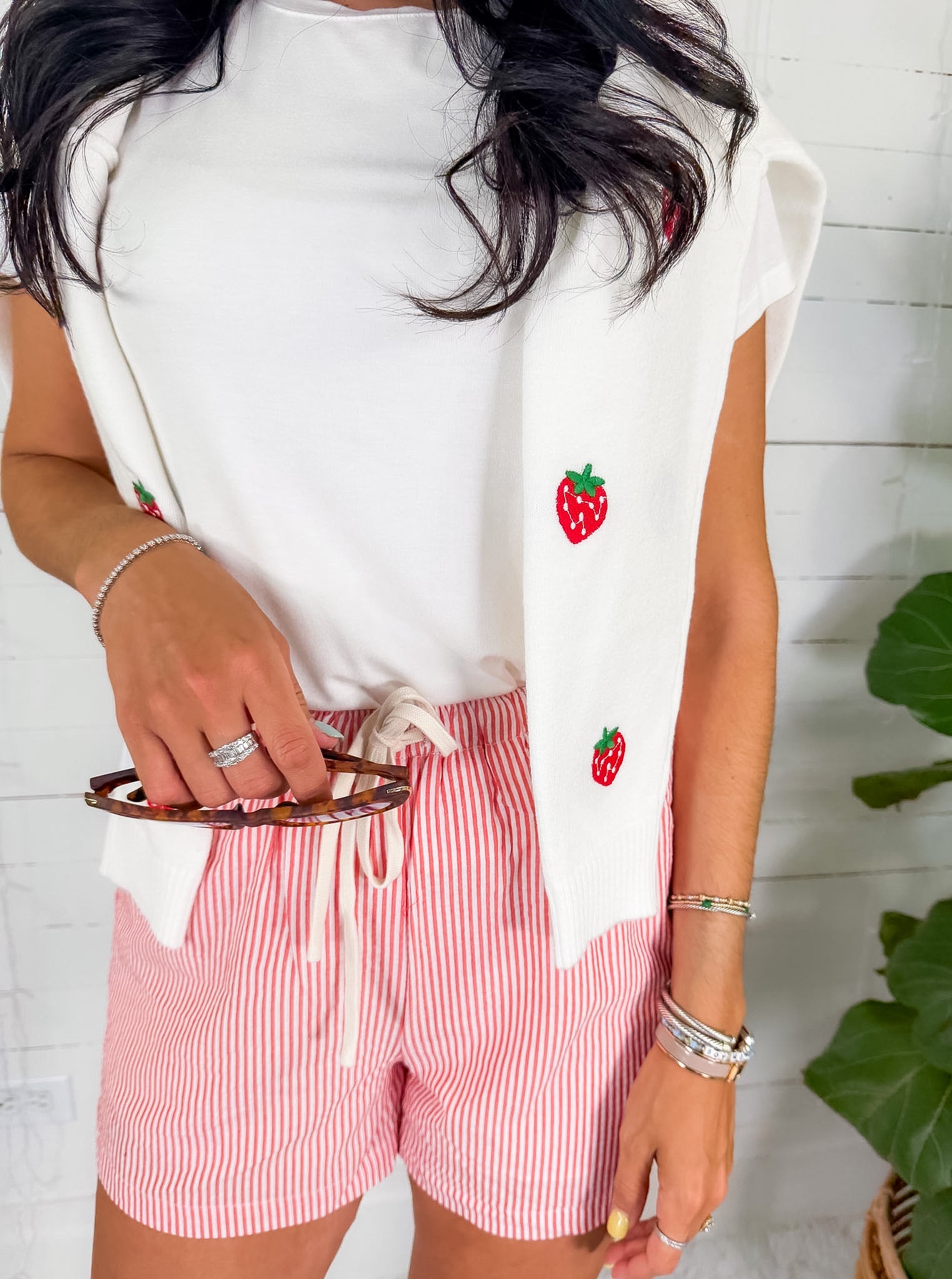 Clayton Ivory Double Layer Crew Tee Karlie