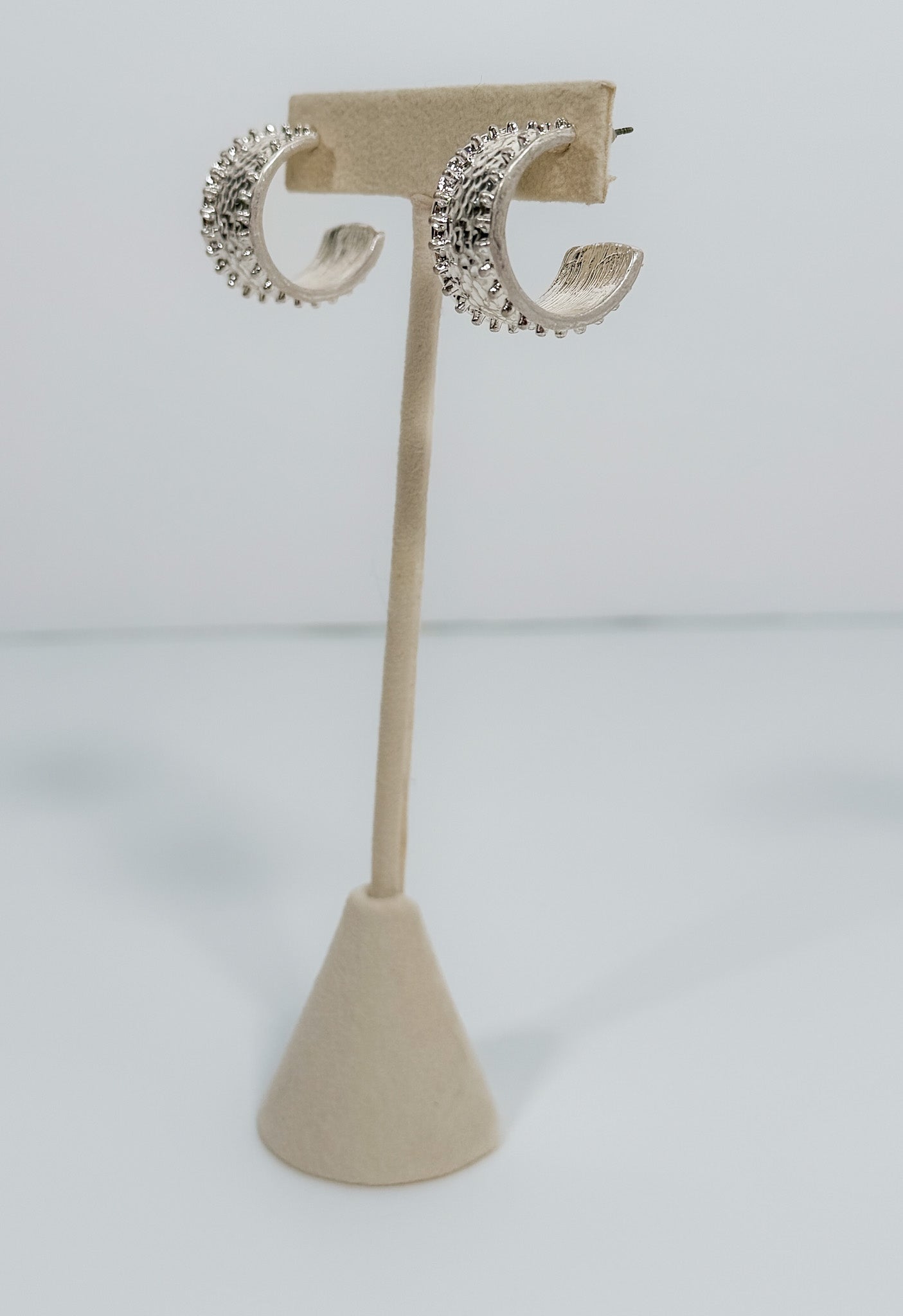 Clement Wide Silver Hammered Hoops