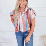 Clementine Striped Top